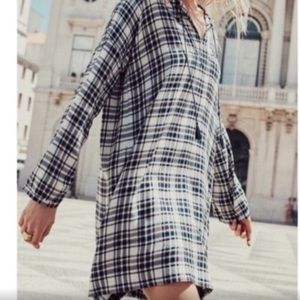 Like New Madewell Plaid Kaftan Shirt Dress